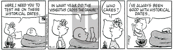 Peanuts on Saturday September 11, 1993 Comic Strip