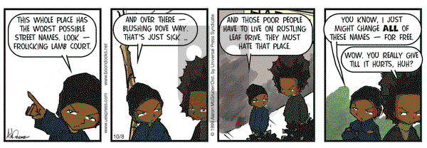 The Boondocks on Wednesday October 8, 2003 Comic Strip