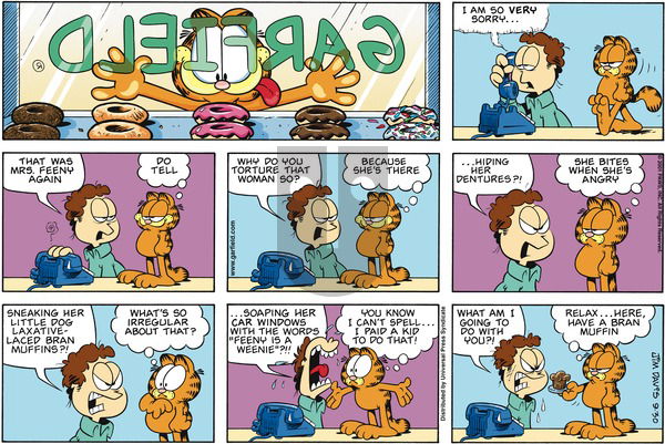Garfield on Sunday September 30, 2001 Comic Strip