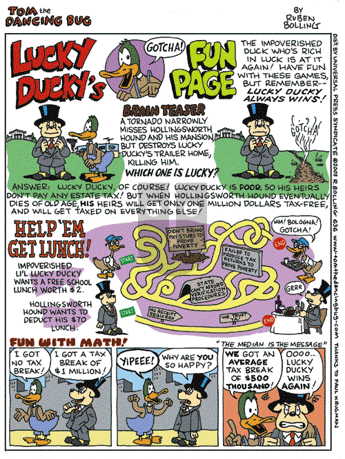 Tom the Dancing Bug on Saturday February 15, 2003 Comic Strip