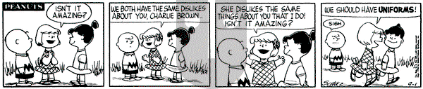 Peanuts on Saturday September 1, 1956 Comic Strip