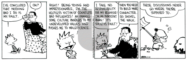 Calvin and Hobbes on Friday February 21, 1992 Comic Strip