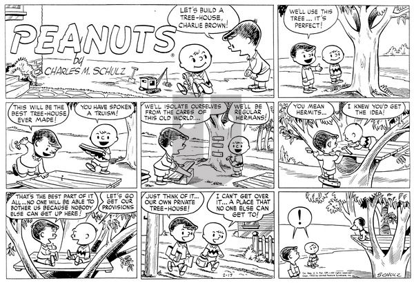 Peanuts on Sunday February 17, 1952 Comic Strip