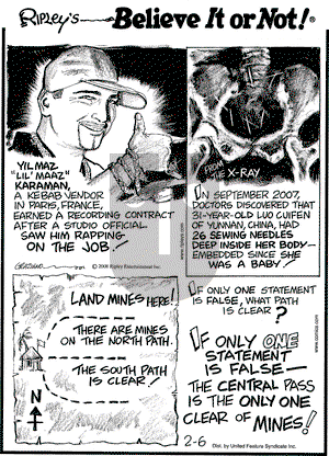 Ripley's Believe It or Not on Wednesday February 6, 2008 Comic Strip