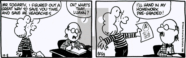 Luann on Monday December 8, 1986 Comic Strip