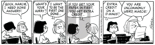 Peanuts on Tuesday September 28, 1999 Comic Strip