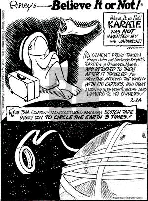 Ripley's Believe It or Not on Wednesday February 24, 1999 Comic Strip