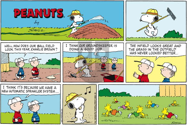 Peanuts on Sunday February 15, 1998 Comic Strip