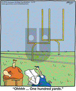 In the Bleachers on Tuesday December 10, 2019 Comic Strip