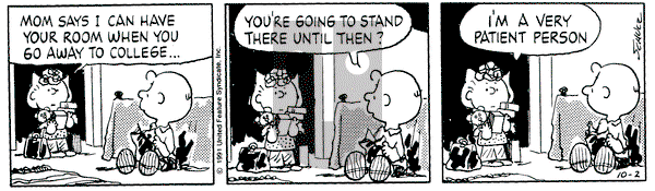 Peanuts - Wednesday October 2, 1991 Comic Strip