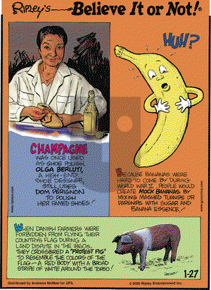 Ripley's Believe It or Not on Monday January 27, 2020 Comic Strip