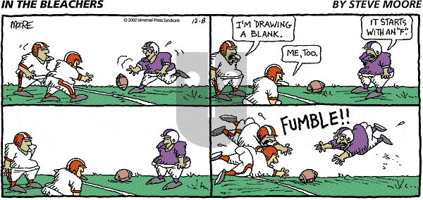 In the Bleachers on Sunday December 8, 2002 Comic Strip