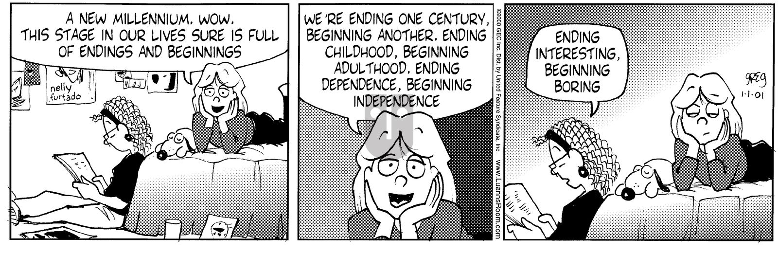 Luann - Monday January 1, 2001 Comic Strip
