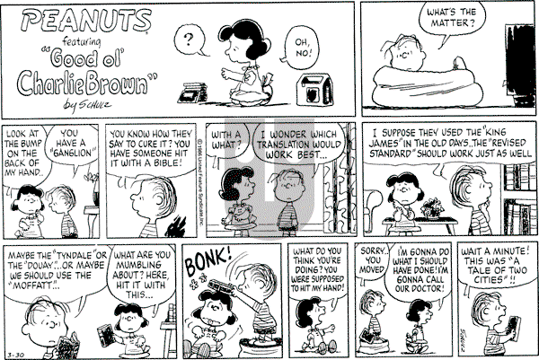 Peanuts - Sunday March 30, 1986 Comic Strip