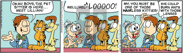 Garfield on Wednesday March 28, 2007 Comic Strip