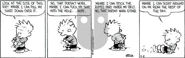 Calvin and Hobbes - Wednesday April 8, 1987 Comic Strip
