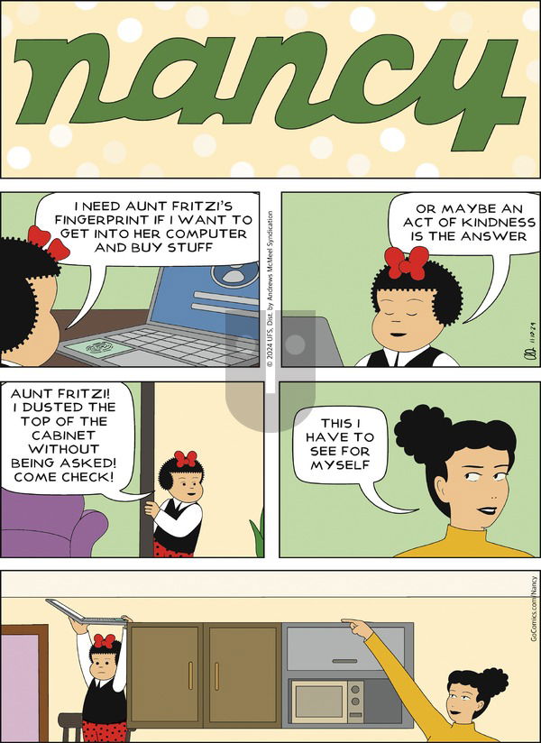 Nancy - Sunday November 10, 2024 Comic Strip