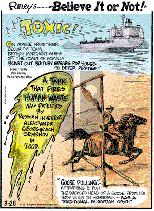 Ripley's Believe It or Not on Wednesday March 26, 2014 Comic Strip