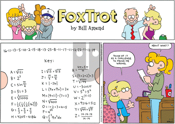 FoxTrot on Sunday April 19, 2009 Comic Strip