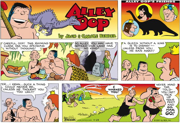 Alley Oop on Sunday November 25, 2001 Comic Strip