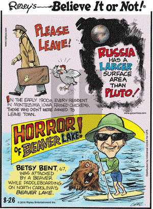 Ripley's Believe It or Not on Friday August 26, 2016 Comic Strip