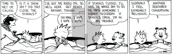Calvin and Hobbes on Monday March 14, 1994 Comic Strip