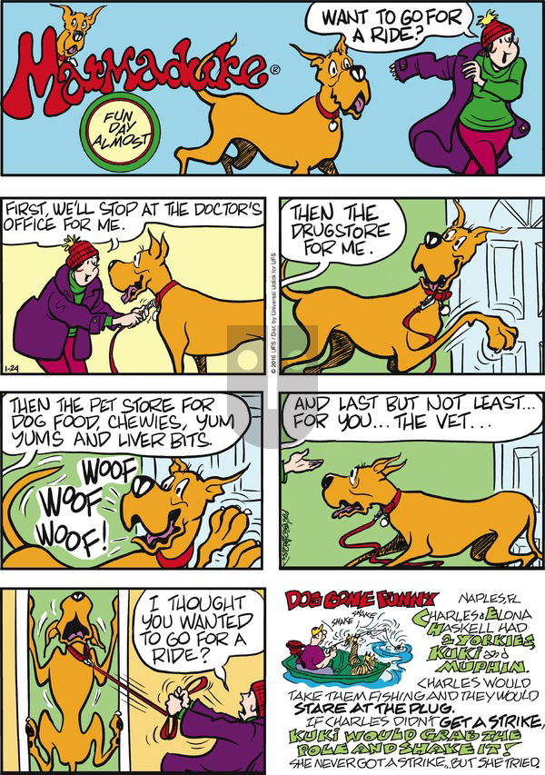 Marmaduke on Sunday January 24, 2016 Comic Strip