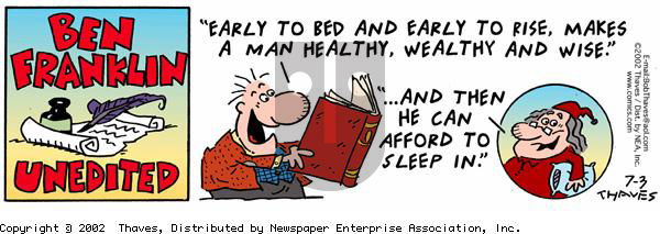 Frank and Ernest on Wednesday July 3, 2002 Comic Strip