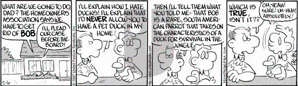 Drabble on Thursday February 6, 1997 Comic Strip