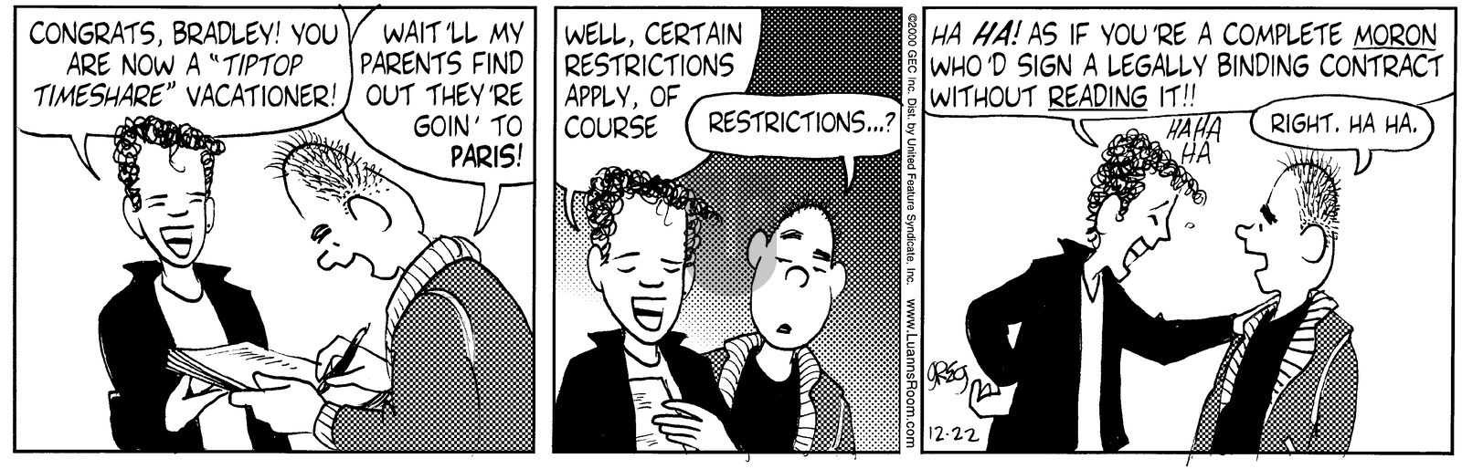 Luann - Friday December 22, 2000 Comic Strip