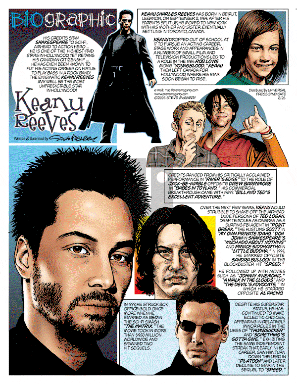 Biographic on Sunday February 26, 2006 Comic Strip