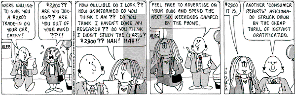 Cathy Classics on Wednesday September 13, 1995 Comic Strip