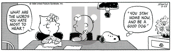 Peanuts on Monday February 23, 1998 Comic Strip