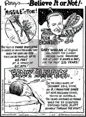 Ripley's Believe It or Not on Monday January 24, 2005 Comic Strip