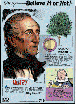Ripley's Believe It or Not on Wednesday July 10, 2019 Comic Strip