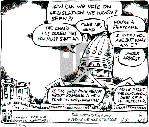 Tom Toles on Tuesday July 22, 2003 Comic Strip