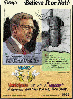 Ripley's Believe It or Not on Friday October 26, 2018 Comic Strip