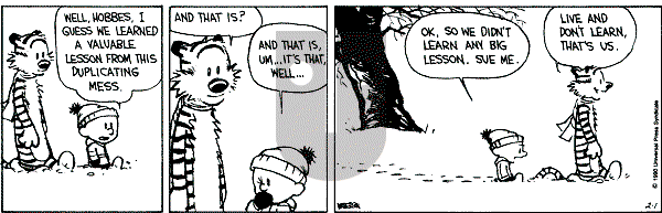 Calvin and Hobbes - Thursday February 1, 1990 Comic Strip