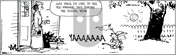 Calvin and Hobbes on Monday August 10, 2015 Comic Strip