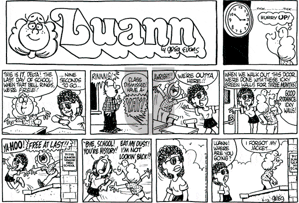 Luann on Sunday June 12, 1988 Comic Strip