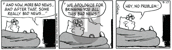 Peanuts on Monday September 17, 1990 Comic Strip