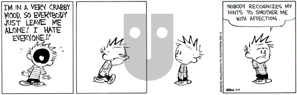 Calvin and Hobbes on Tuesday November 7, 1995 Comic Strip