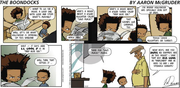 The Boondocks on Sunday August 22, 1999 Comic Strip