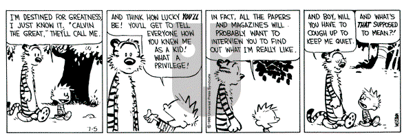 Calvin and Hobbes on Wednesday July 5, 1989 Comic Strip