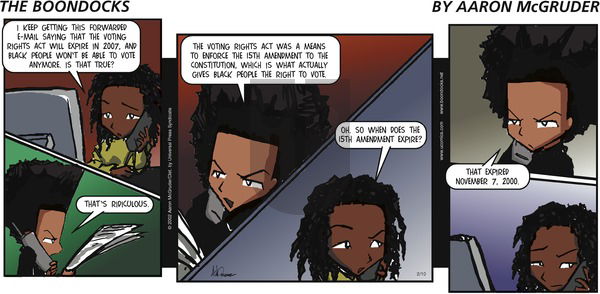 The Boondocks on Thursday April 3, 2003 Comic Strip
