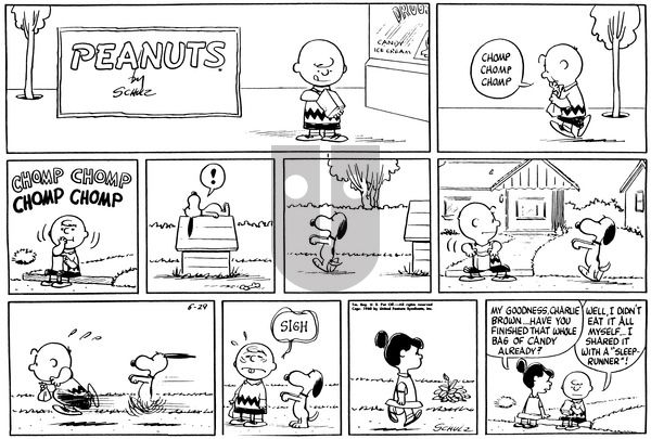 Peanuts on Sunday May 29, 1960 Comic Strip