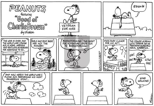 Peanuts on Sunday September 1, 1974 Comic Strip