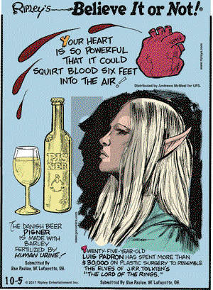 Ripley's Believe It or Not on Thursday October 5, 2017 Comic Strip