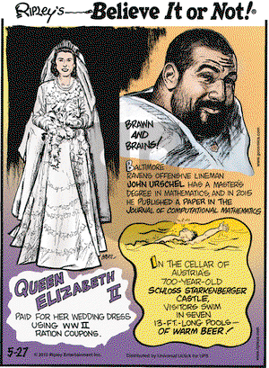 Ripley's Believe It or Not on Wednesday May 27, 2015 Comic Strip