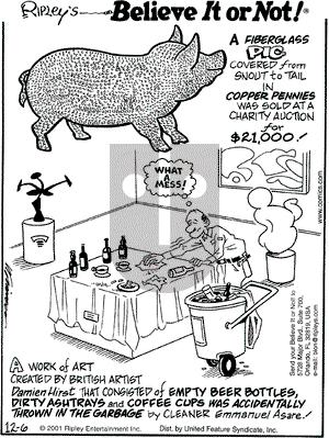 Ripley's Believe It or Not on Thursday December 6, 2001 Comic Strip